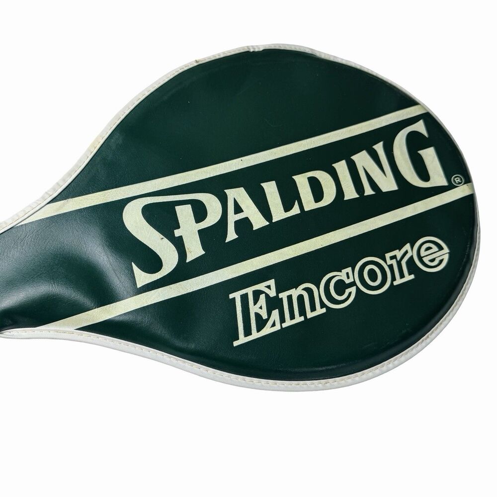 Spalding Encore Metal Tennis Racquet Brown Grip Green Cover Vintage Retro 70's